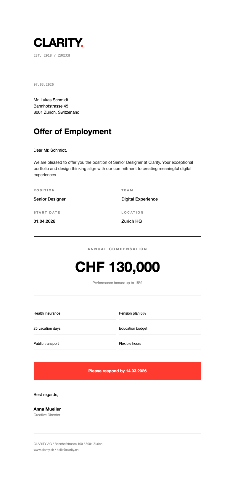 Minimalist swiss design